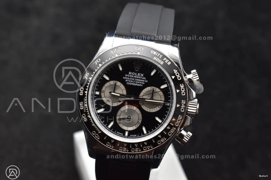 1:1 QF Daytona Edition Oysterflex 126519 Dial (Weighted) V6 Silver SH4131 Strap on Black Best 0128